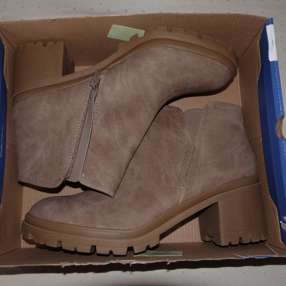 BRAND NEW JELLY POP WOMENS TAN ANKLE BOOTS SIZE 12M